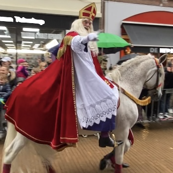 Sinterklaas riding into Gorinchem town center