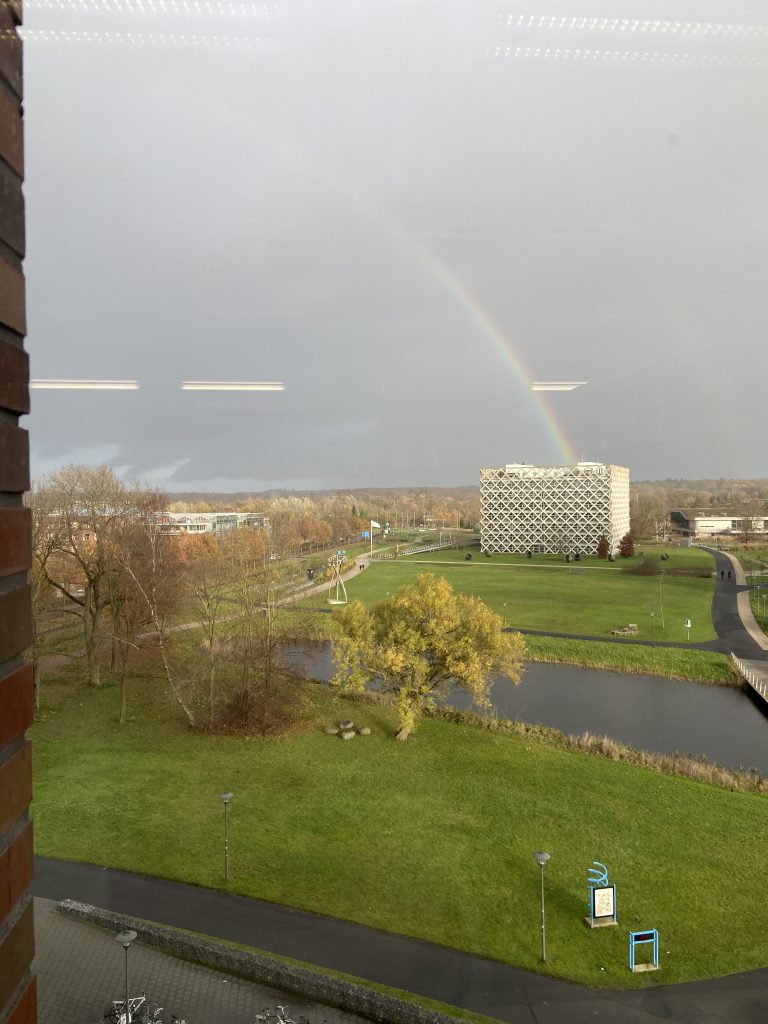 Rainbow from the library in the main building WUR.