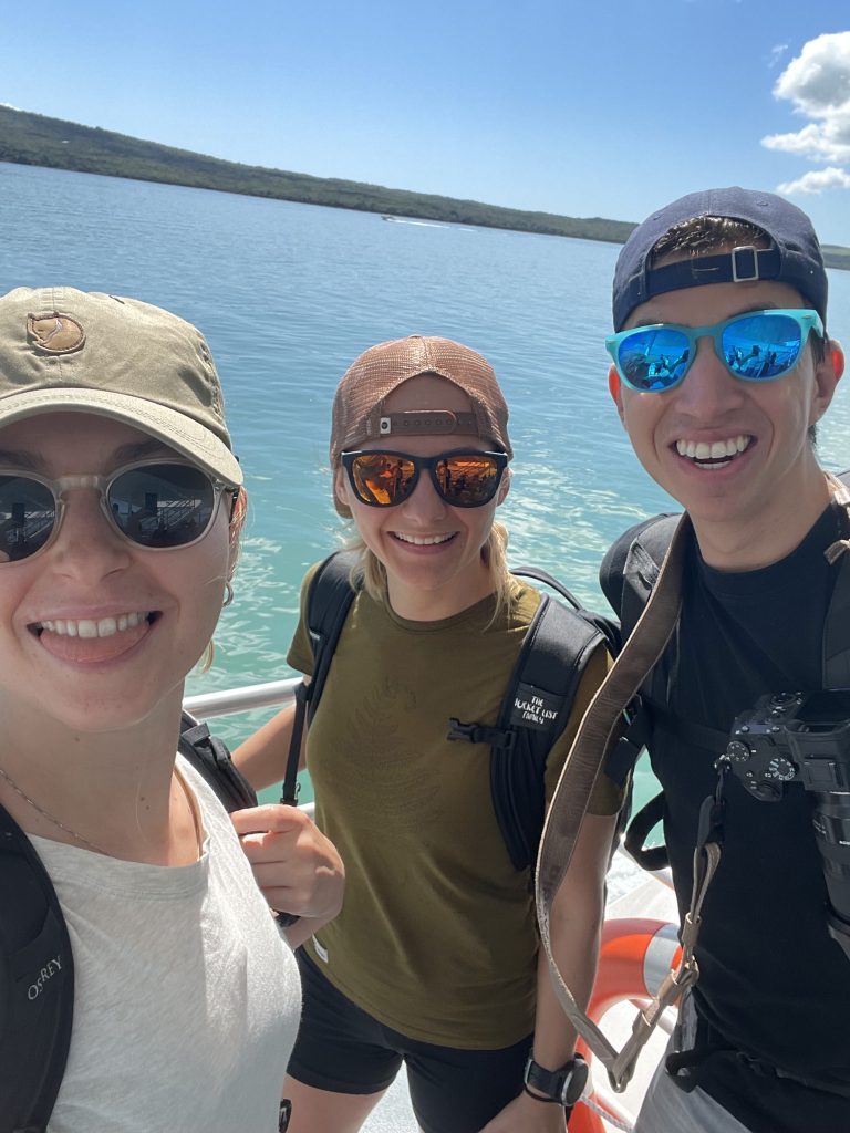 A selfie of me, Sofie and Sietse on the ferry