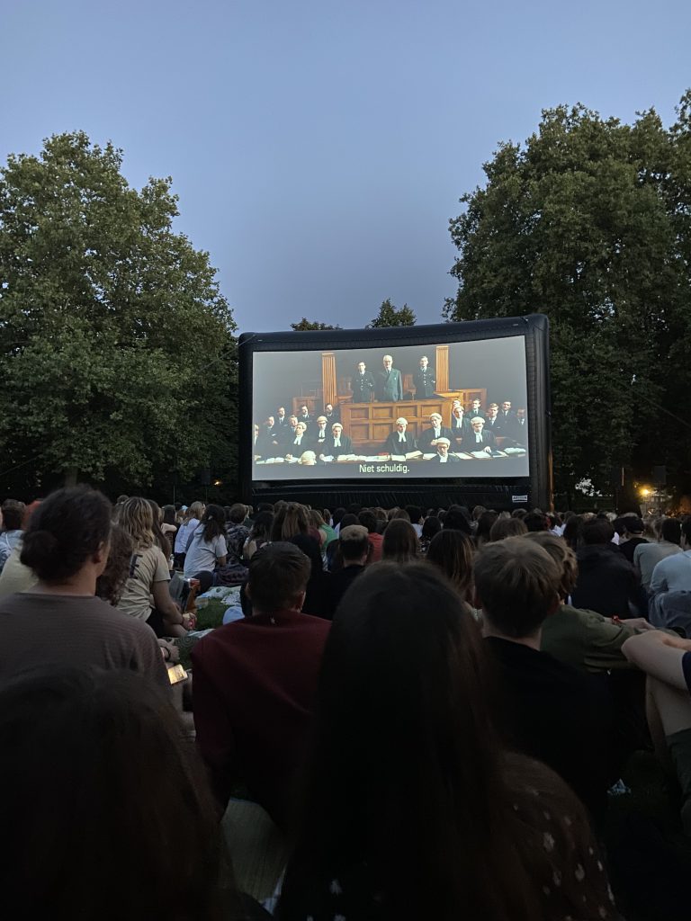 Open-air movie night in Torckpark, Wageningen. 