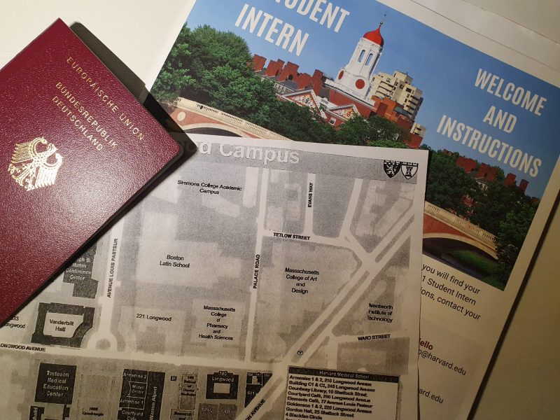 Passport, map of the university campus and information packet
